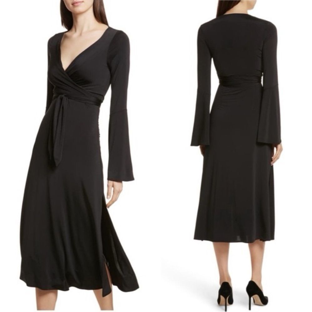 Cinq a Sept Elegant Black Women's wrapDress 4